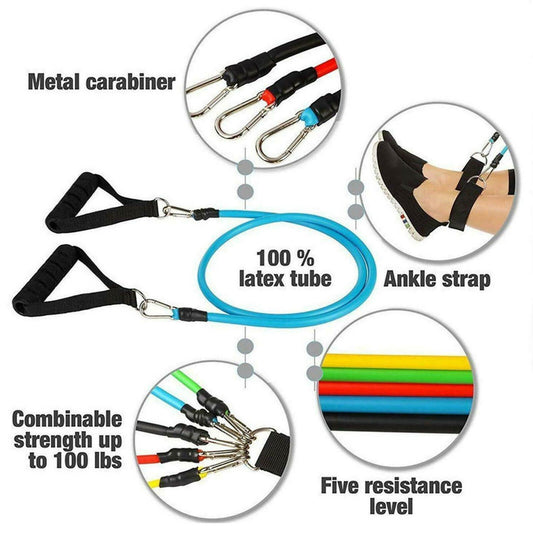 12PCS SET RESISTANCE BANDS - Multi-Exercise Equipment